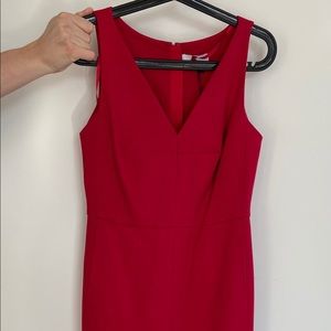 Workwear red sleeveless red dress